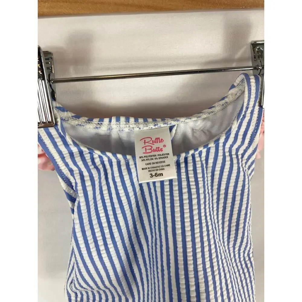 Ruffle Butts Striped Girls Swim Top size 3-6month